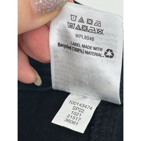 Bar lll Women’s Black Pants M Tie Belt Tapered Button Closure Pockets Stretch - Picture 10 of 16